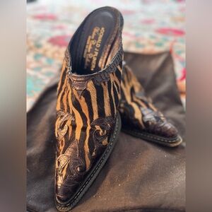 Pair of Donald J. Pliner Western Couture Collection Mules, size 8.5m